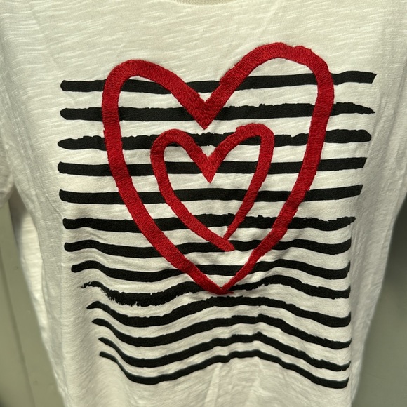 Gerard Darel white t-shirt with red embroidered heart WS - Picture 2 of 7
